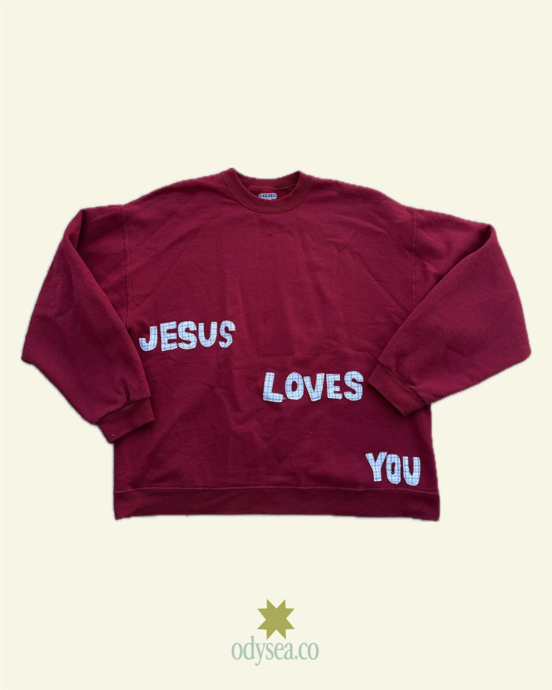 Jesus loves you crewneck- red