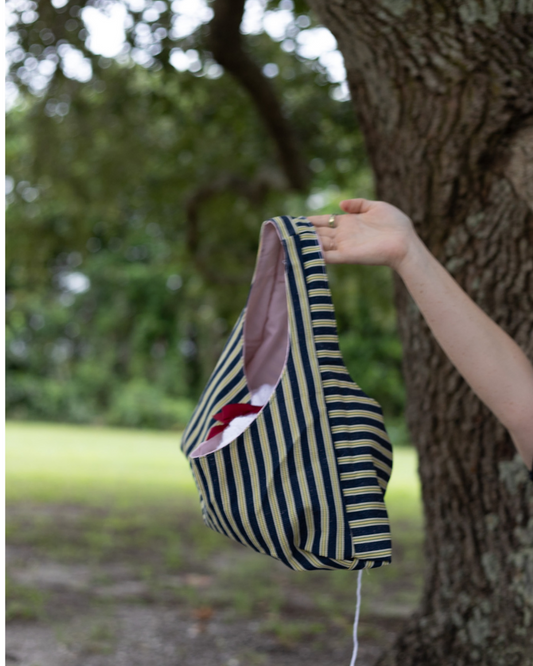 Navy stripe bag- Medium