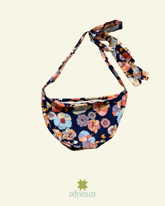 Navy floral June bag- Medium