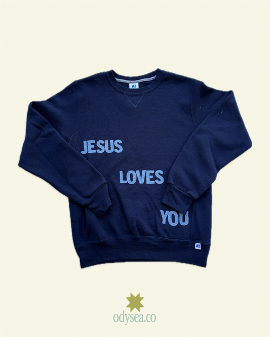 Jesus loves you crewneck - navy